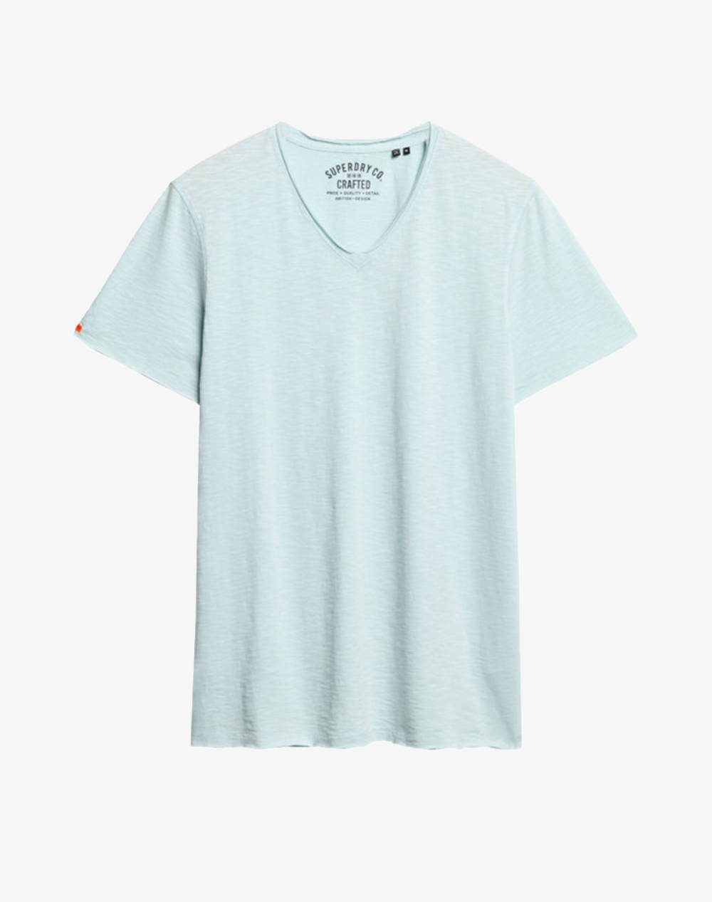 Superdry D3 Stud Raw Edge Slub V T Shirt Men Men Clothes T Shirts & Sweatshirts T Shirts Aqua Cotton M1012077A 08G Male T-Shirts