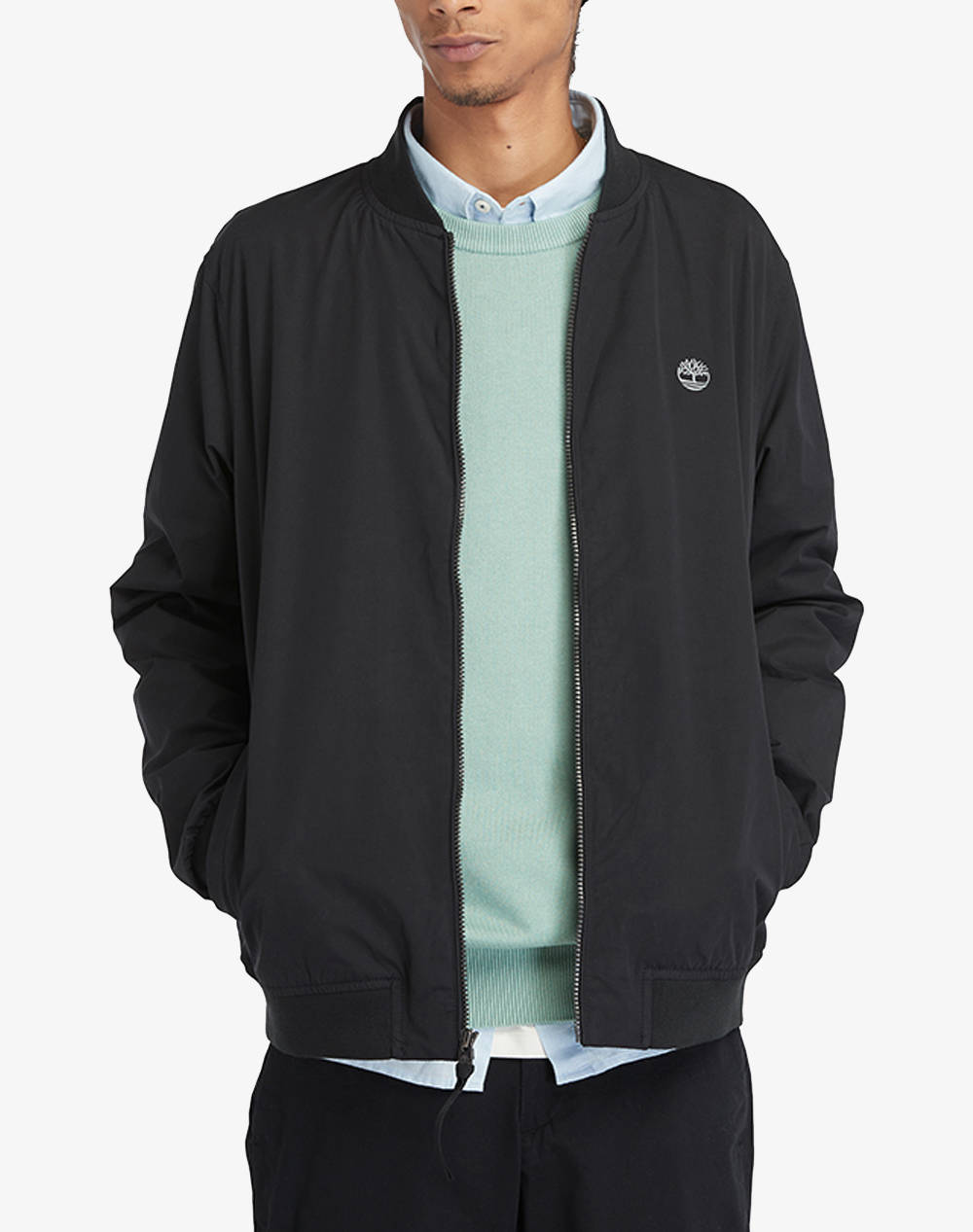 Timberland Dwr Bomber Jacket Men Clothes Outerwear Jackets Black Cotton,Synthetic Tb0A5Yeq 001 Male Jackets Black