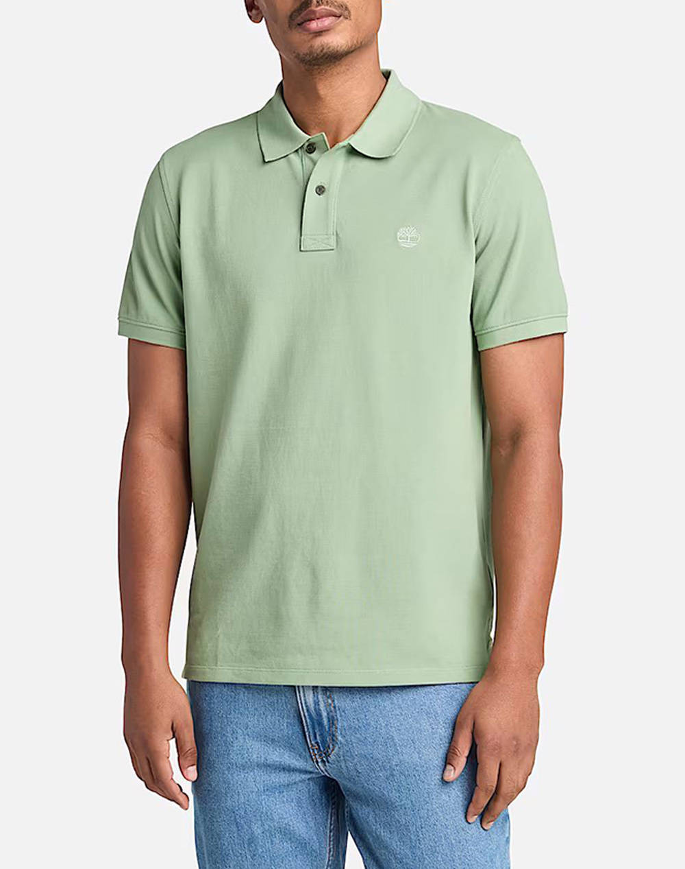 Timberland Pique Short Sleeve Polo Men Clothes T Shirts & Sweatshirts Polo Lightgreen Cotton Tb0A6Vdp Ec6 Male Polo Green