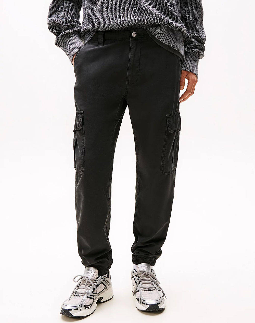 Tommy Jeans Tjm Ryan Cargo Men Clothes Trousers Cargo Black Cotton Dm0Dm20284 Bds32 Male Cargo Black