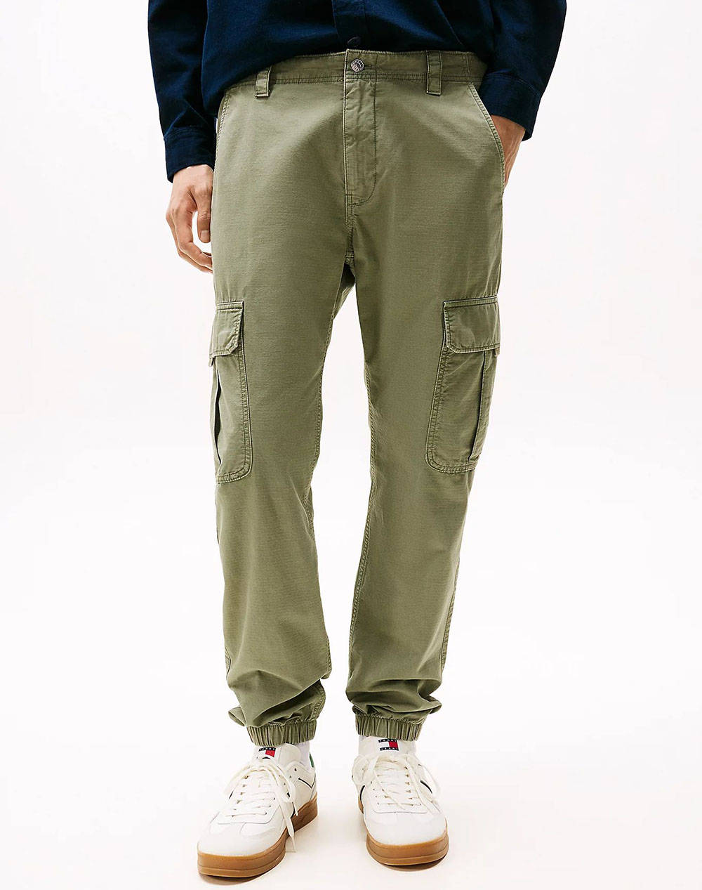 Tommy Jeans Tjm Ryan Cargo Men Clothes Trousers Cargo Green Cotton Dm0Dm20284 Mr632 Male Cargo Green