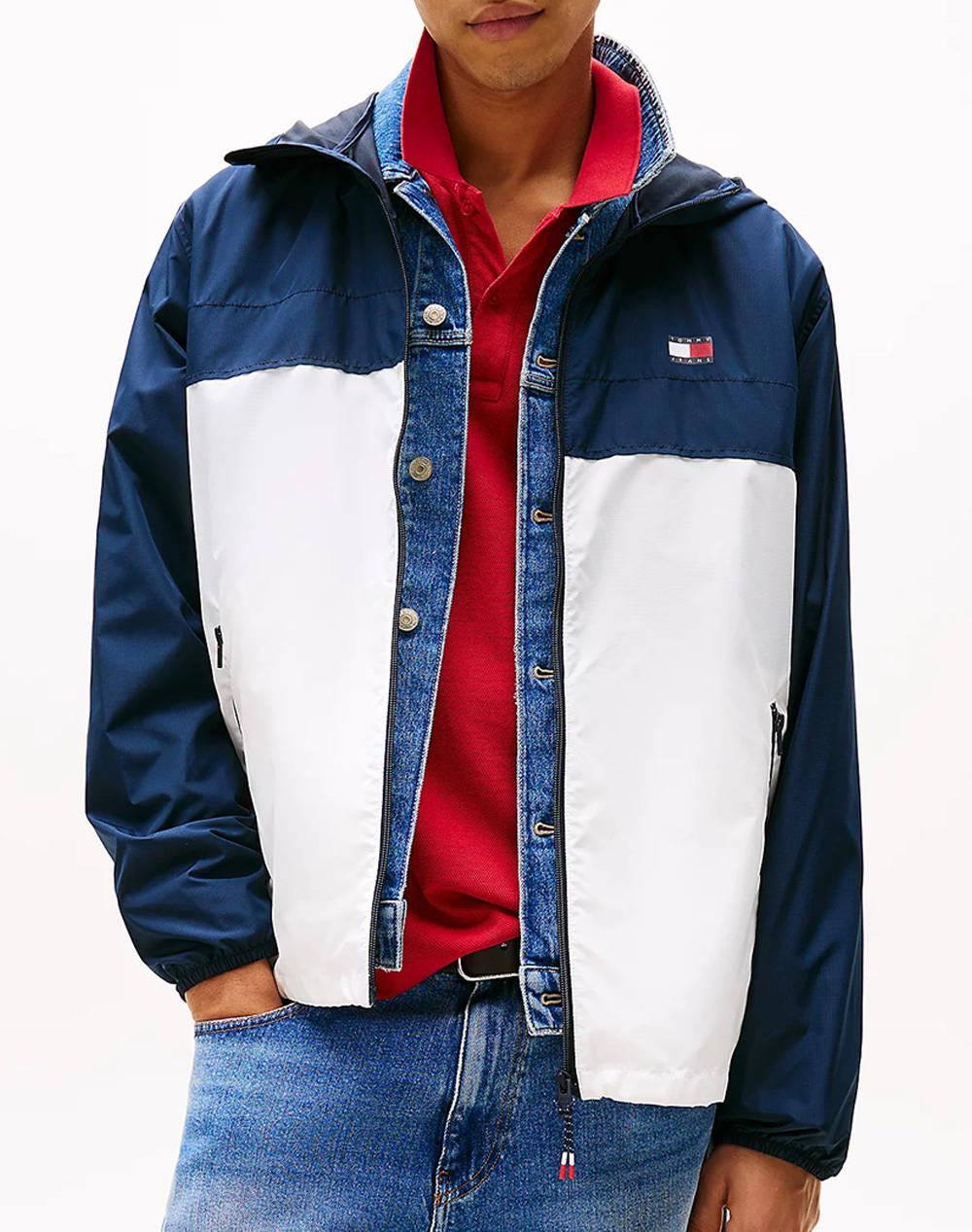 Tommy Jeans Tjm Lw Chicago Jacket Men Clothes Outerwear Jackets Multi Synthetic Dm0Dm20204 0Gy Male Jackets