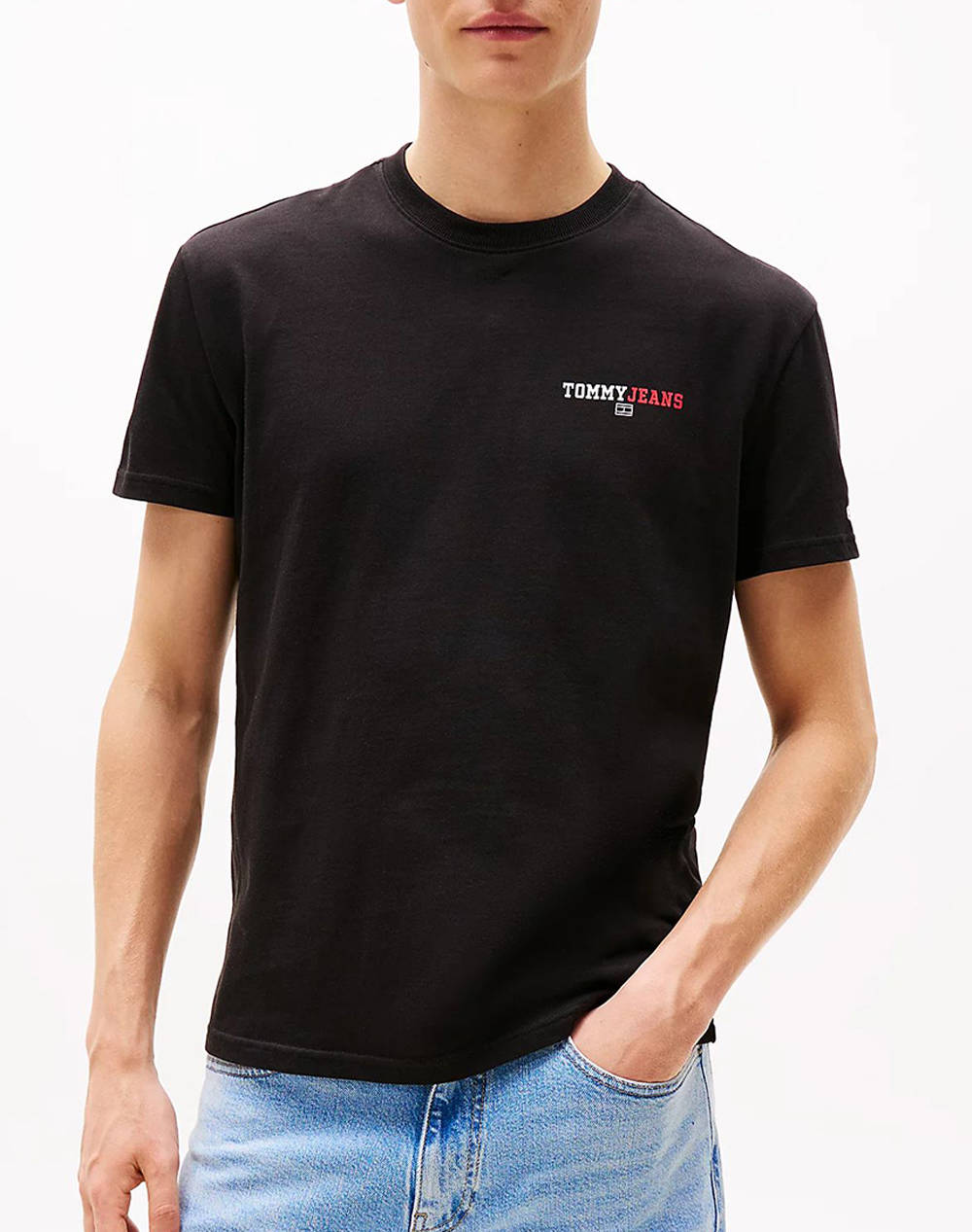 Tommy Jeans Tjm Reg Dna Graphic Tee Ext Men Clothes T Shirts & Sweatshirts T Shirts Black Cotton Dm0Dm20815 Bds Male T-Shirts Black