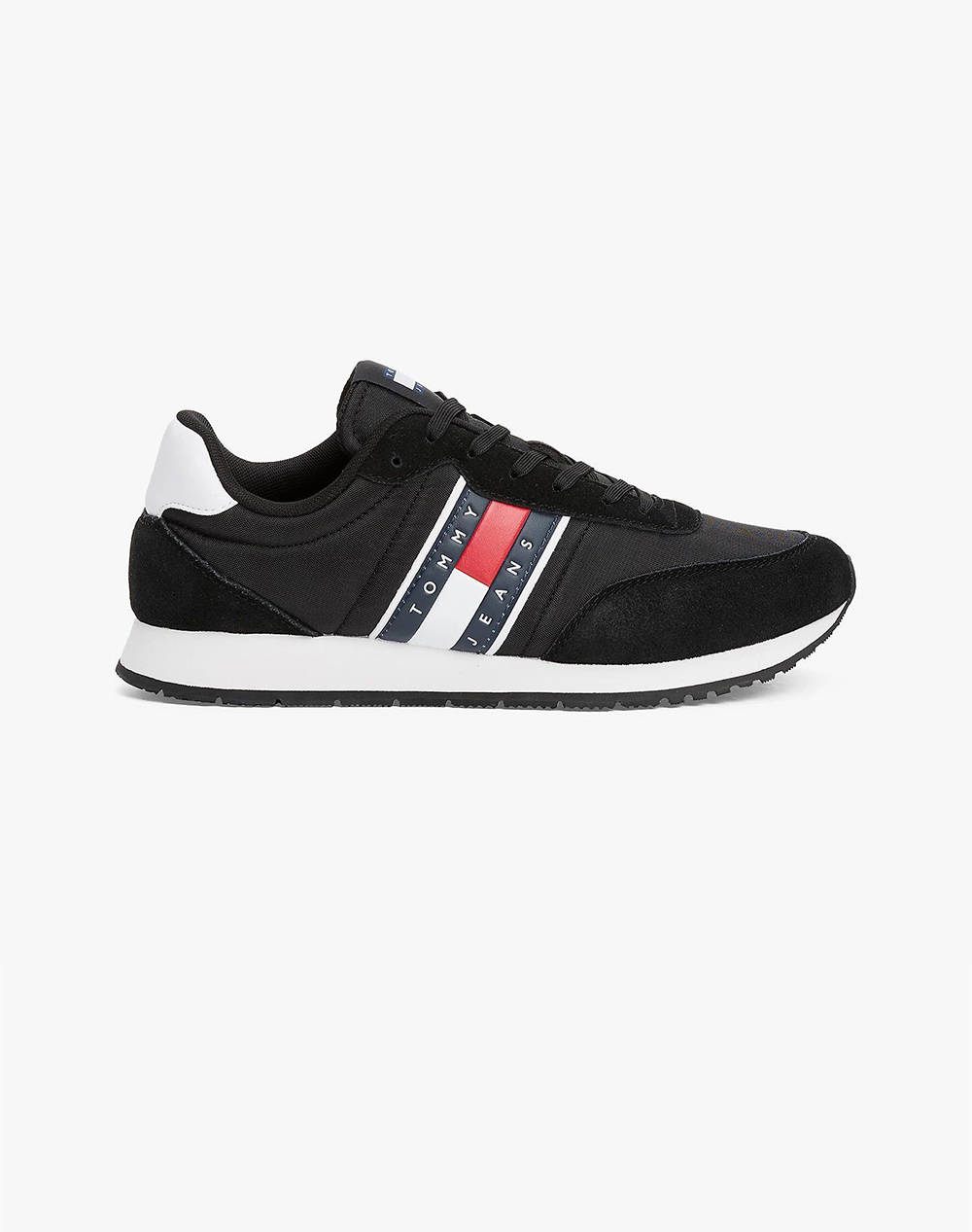 Tommy Jeans Tjm Runner Casual Ess Men Footwear Sneakers Black Imitation Leather,Leather,Fabric Em0Em01351 Bds Male Sneakers Black