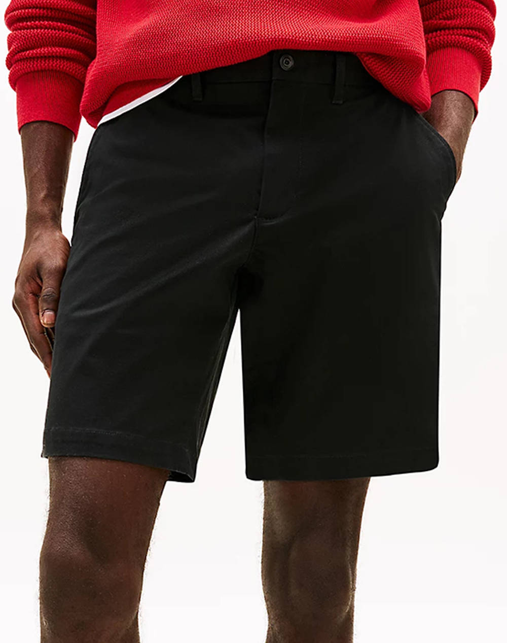 Tommy Hilfiger Brooklyn Short 1985 Men Clothes Shorts/Bermudas Chinos Black Cotton,Elastic Mw0Mw23563 Bdsni Male Chinos Black