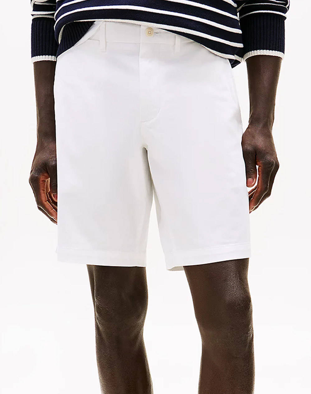Tommy Hilfiger Brooklyn Short 1985 Men Clothes Shorts/Bermudas Chinos White Cotton,Elastic Mw0Mw23563 Ycfni Male Chinos