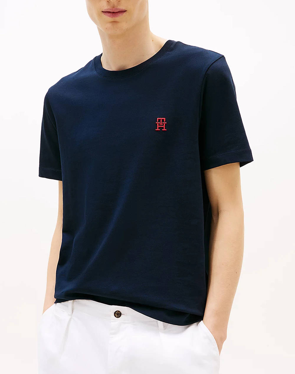 Tommy Hilfiger Monogram Imd Tee Men Clothes T Shirts & Sweatshirts T Shirts Navyblue Cotton Mw0Mw39256 Dw5 Male T-Shirts Blue