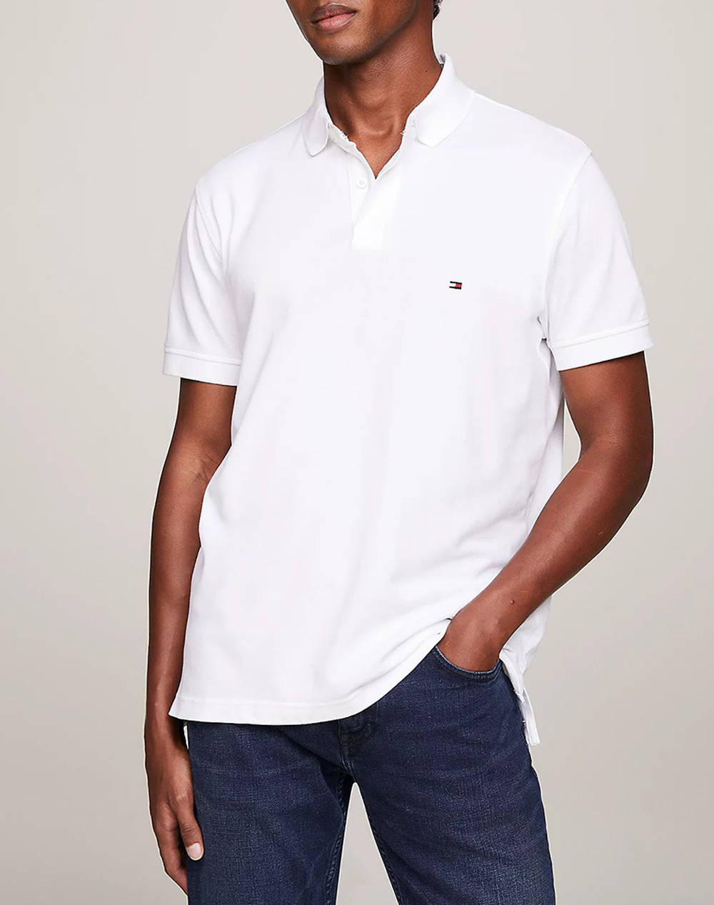 Tommy Hilfiger 1985 Regular Polo Men Clothes T Shirts & Sweatshirts Polo White Cotton,Elastic Mw0Mw17770 Ybr Male Polo
