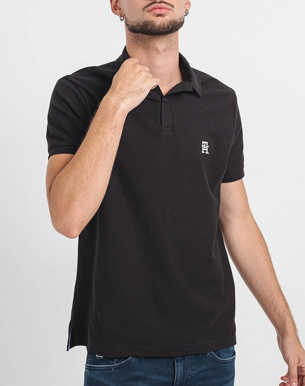 Tommy Hilfiger New Imd Reg Polo Men Clothes T Shirts & Sweatshirts Polo Black Cotton Mw0Mw33167 Bds Male Polo Black