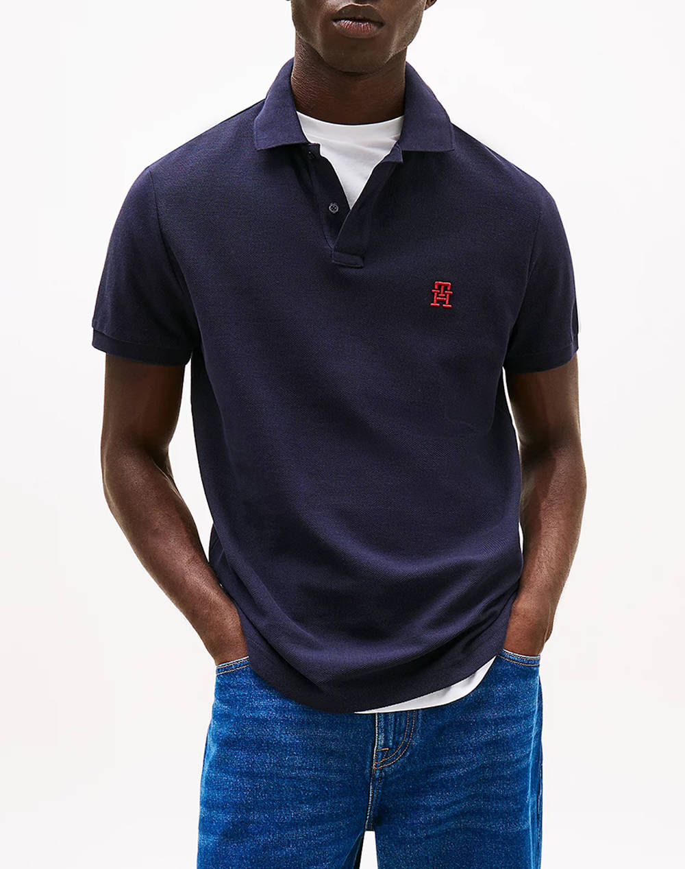 Tommy Hilfiger New Imd Reg Polo Men Clothes T Shirts & Sweatshirts Polo Darkblue Cotton Mw0Mw33167 Dw5 Male Polo Blue