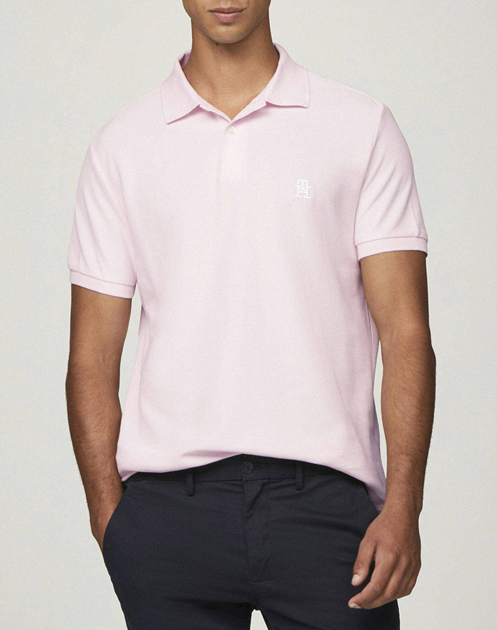 Tommy Hilfiger New Imd Reg Polo Men Clothes T Shirts & Sweatshirts Polo Lightpink Cotton Mw0Mw33167 Tog Male Polo