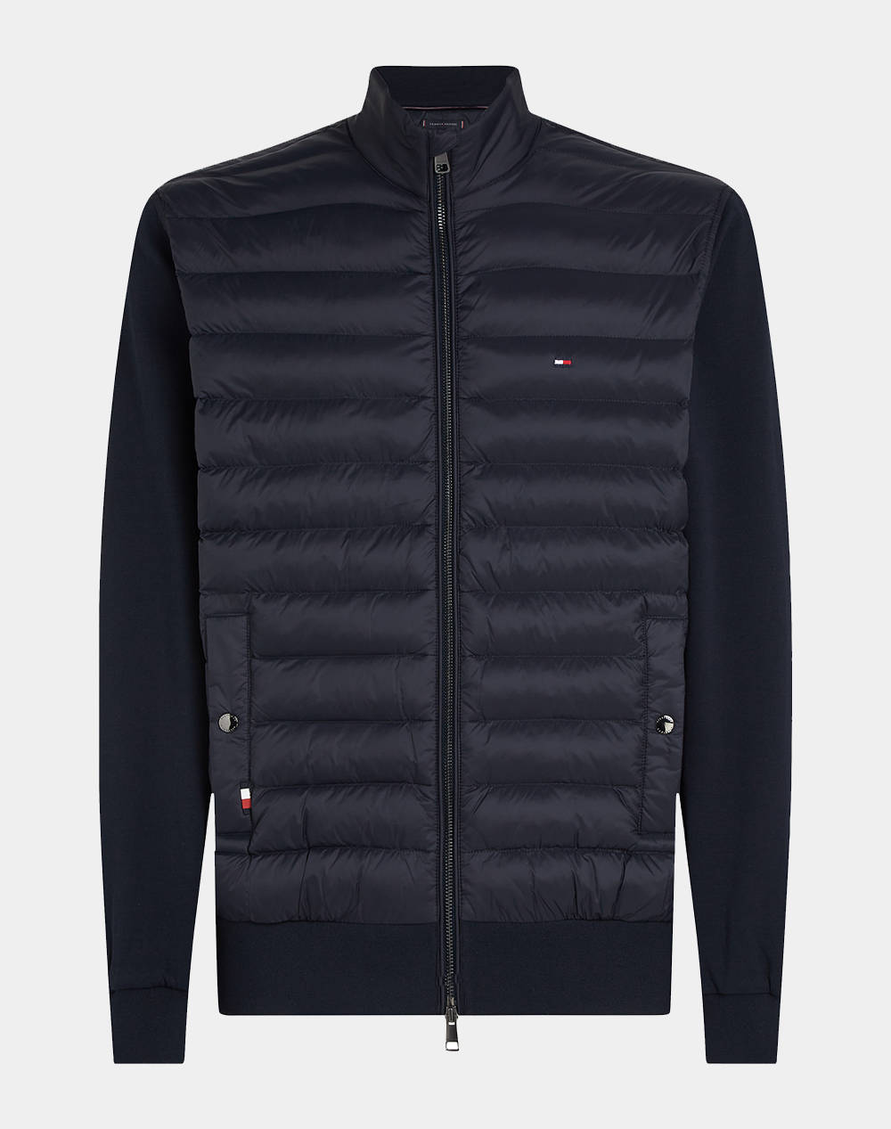 Tommy Hilfiger Mix Media Stand Cllr Men Clothes Jackets Zip Through Hoodies Darkblue Cotton,Synthetic Mw0Mw37461 Dw5 Male Zip Through Hoodies Blue