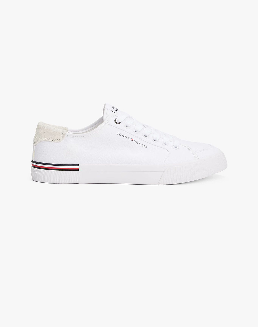 Tommy Hilfiger Core Corporate Vulc Canvas Men Footwear Sneakers White Fabric Fm0Fm05398 Ybs Male Sneakers