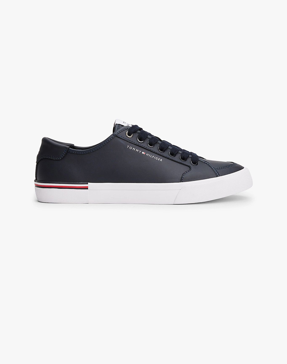 Tommy Hilfiger Core Corporate Vulc Leather Men Footwear Sneakers Navyblue Leather Fm0Fm05399 Dw5 Male Sneakers Blue