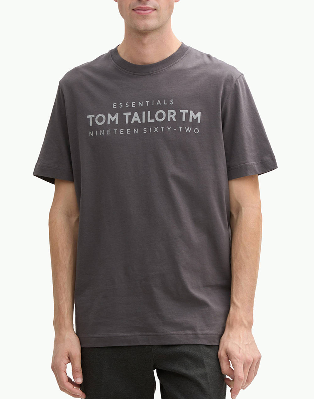 Tom Tailor T Shirt With Print Men Men Clothes T Shirts & Sweatshirts T Shirts Darkgray Cotton 1045631 10899 Male T-Shirts