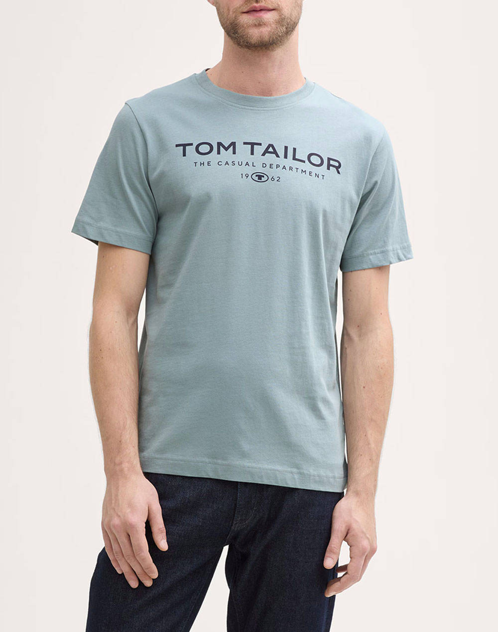 Tom Tailor T Shirt With Print Men''S T Shirt Men Clothes T Shirts & Sweatshirts T Shirts Gray Cotton 1045773 27475 Male T-Shirts