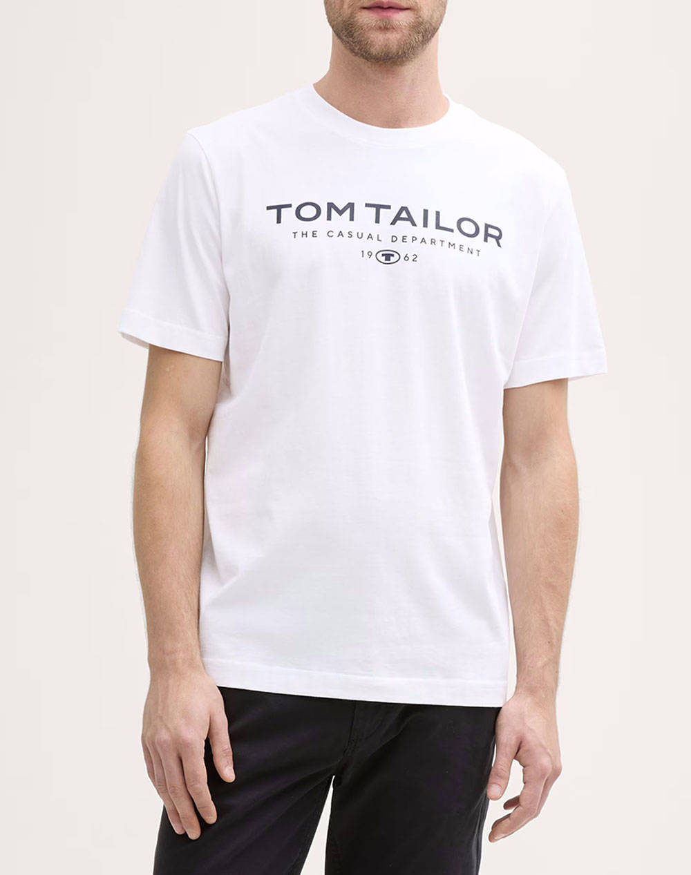 Tom Tailor T Shirt With Print Men''S T Shirt Men Clothes T Shirts & Sweatshirts T Shirts White Cotton 1045773 20000 Male T-Shirts