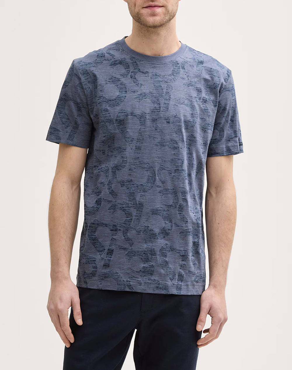 Tom Tailor Allover Pri T Shirt Men Men Clothes T Shirts & Sweatshirts T Shirts Multi Cotton 1046726 38054 Male T-Shirts