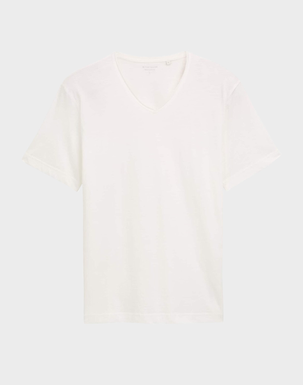 Tom Tailor Slub V Neck T Shir Men''S T Shirt Men Clothes T Shirts & Sweatshirts T Shirts Offwhite Cotton 1046754 10332 Male T-Shirts