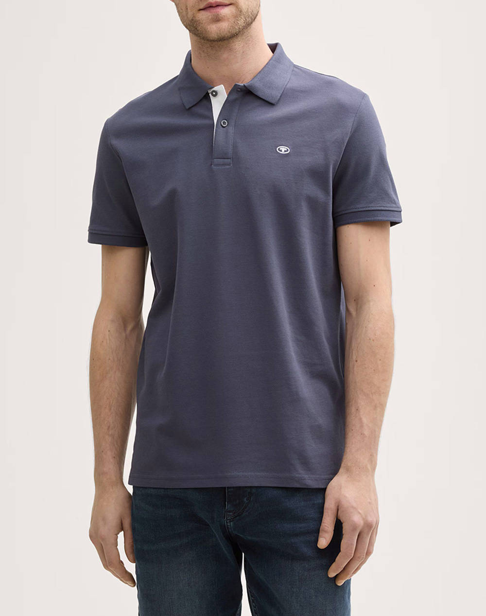 Tom Tailor Basic Polo With Con T Shirt Men Men Clothes T Shirts & Sweatshirts Polo Gray Cotton 1031006 10306 Male Polo