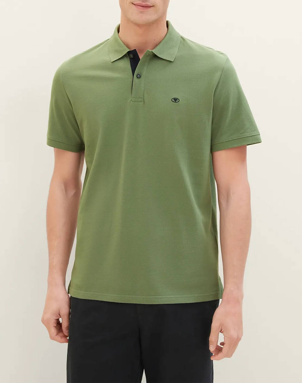 Tom Tailor Basic Polo With Con T Shirt Men Men Clothes T Shirts & Sweatshirts Polo Olive Cotton 1031006 21586 Male Polo