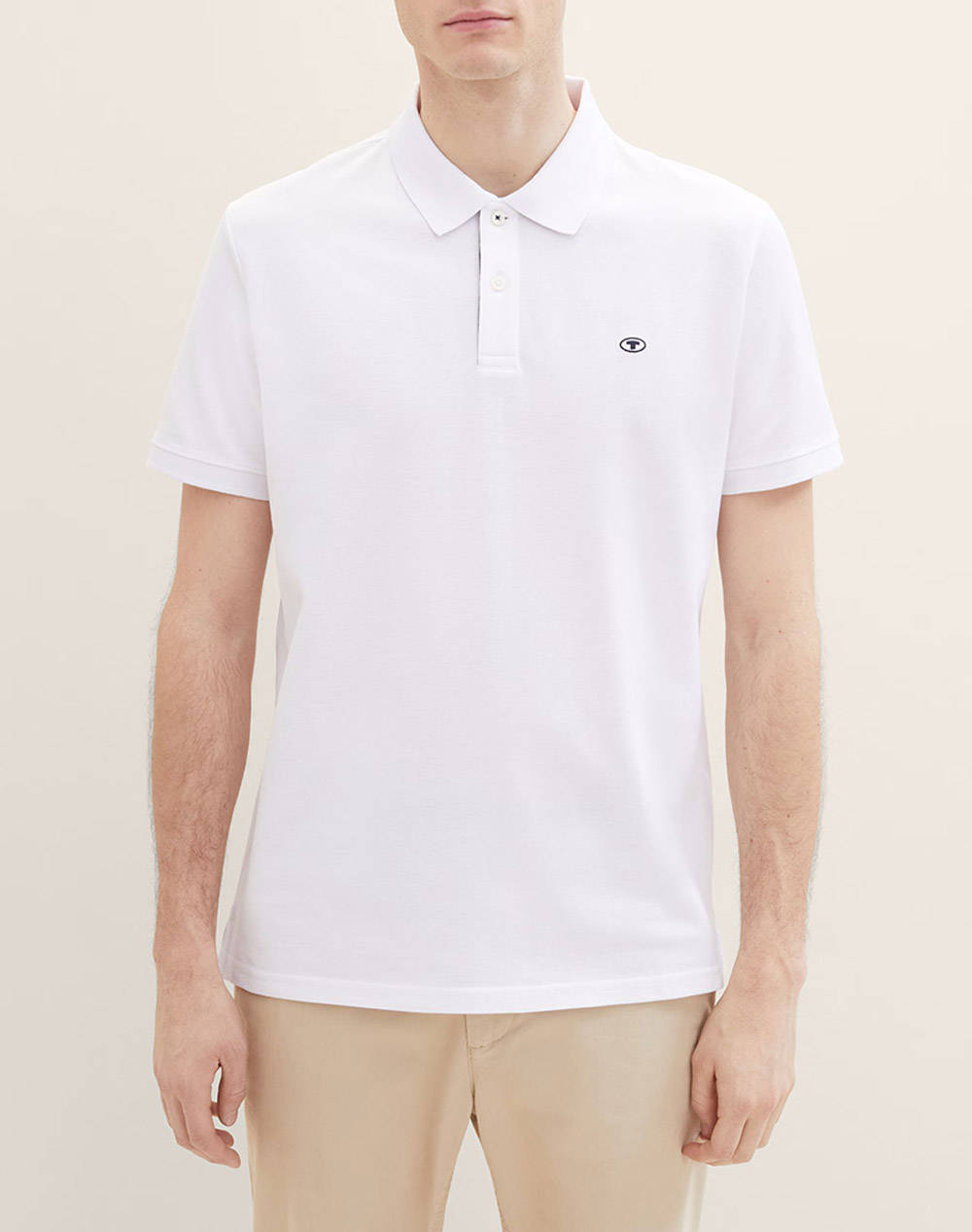 Tom Tailor Basic Polo With Contrast T Shirt For Men Men Clothes T Shirts & Sweatshirts Polo White Cotton 1027713 20000 Male Polo