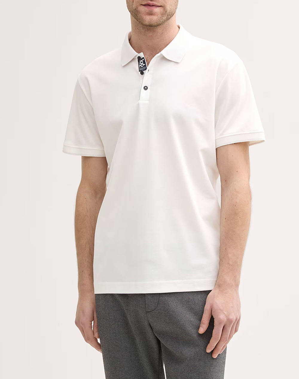 Tom Tailor Basic Jersey Polo Shirt Men Men Clothes T Shirts & Sweatshirts Polo Offwhite Cotton,Synthetic 1046745 10332 Male Polo