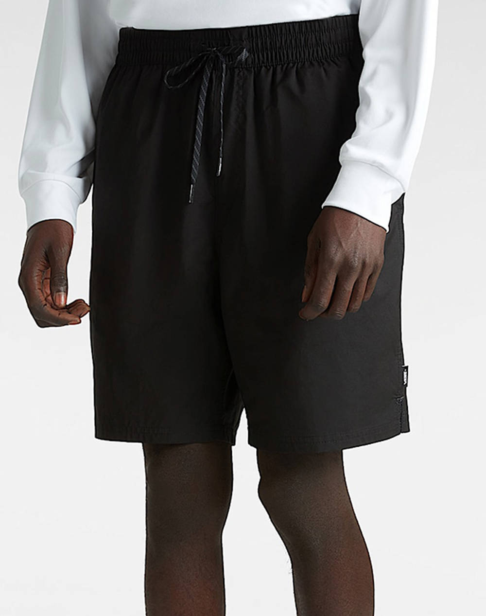 Vans Primary Solid Elastic B Men Clothes Swimwear Bermudas Black Cotton,Synthetic Vn000G75Blk1 Vnblk Male Bermudas Black