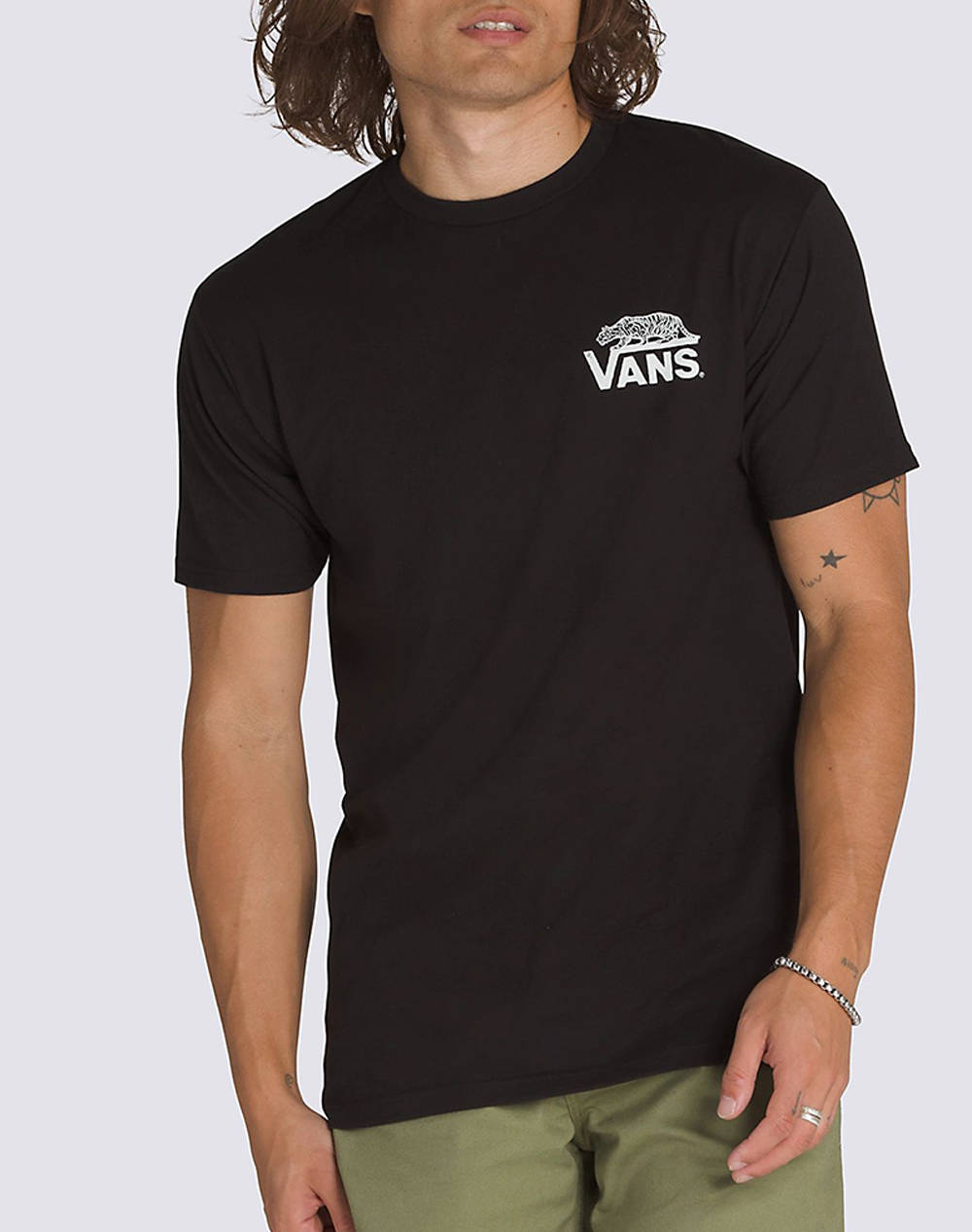 Vans Sneaky Ss Men Clothes T Shirts & Sweatshirts T Shirts Black Cotton Vn000M3Yblk1 Vnblk Male T-Shirts Black