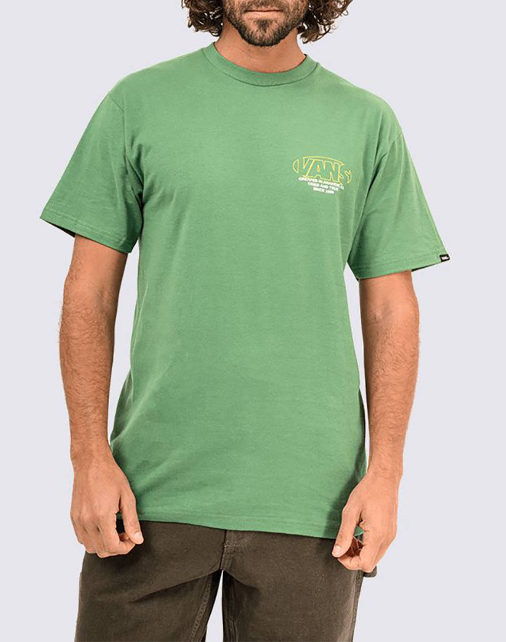 Vans Major Type Ss Men Clothes T Shirts & Sweatshirts T Shirts Green Cotton Vn000M4Cbr11 Vnbr1 Male T-Shirts Green