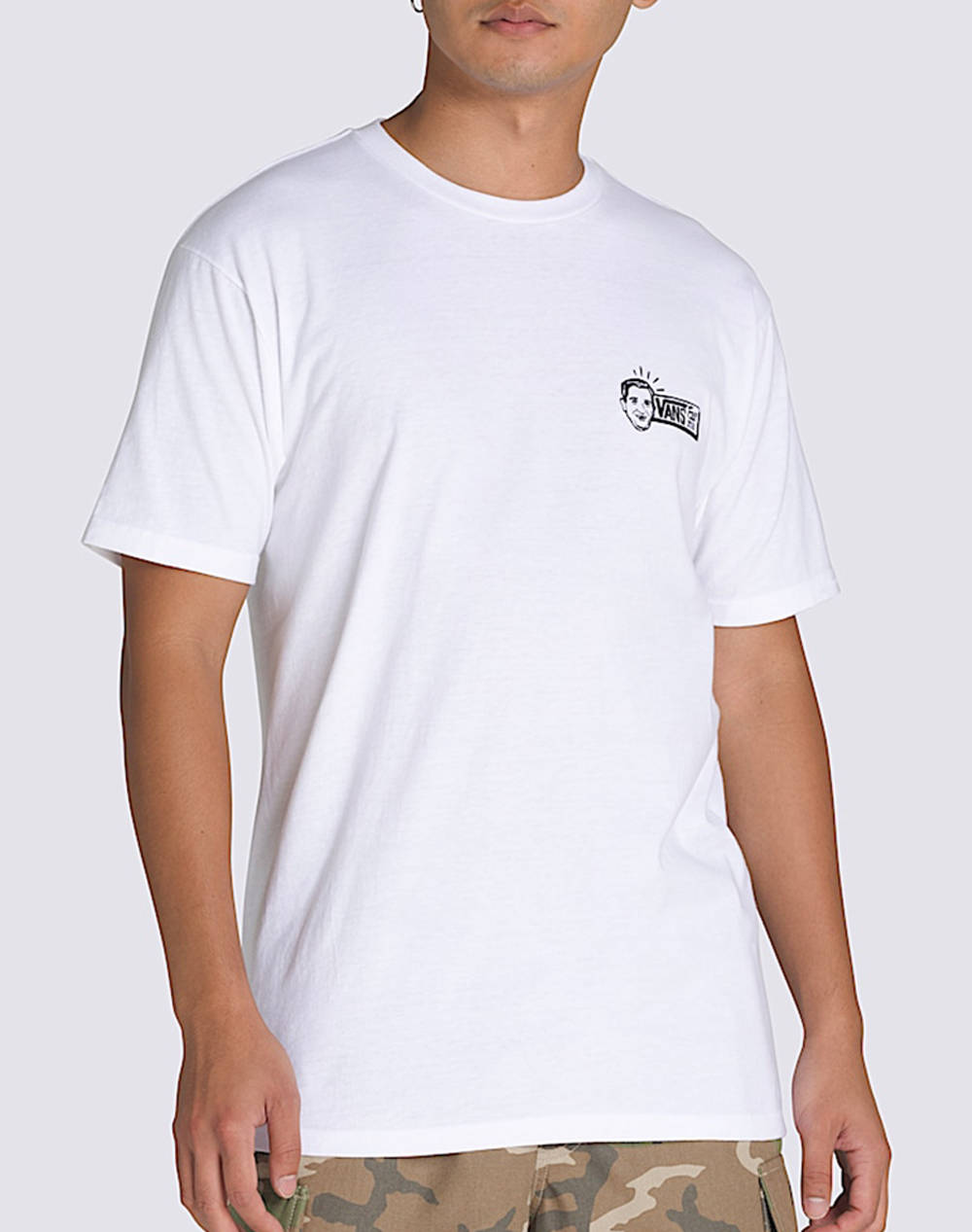 Vans Death Grip Ss Men Clothes T Shirts & Sweatshirts T Shirts White Cotton Vn000M5Awht1 Vnwht Male T-Shirts