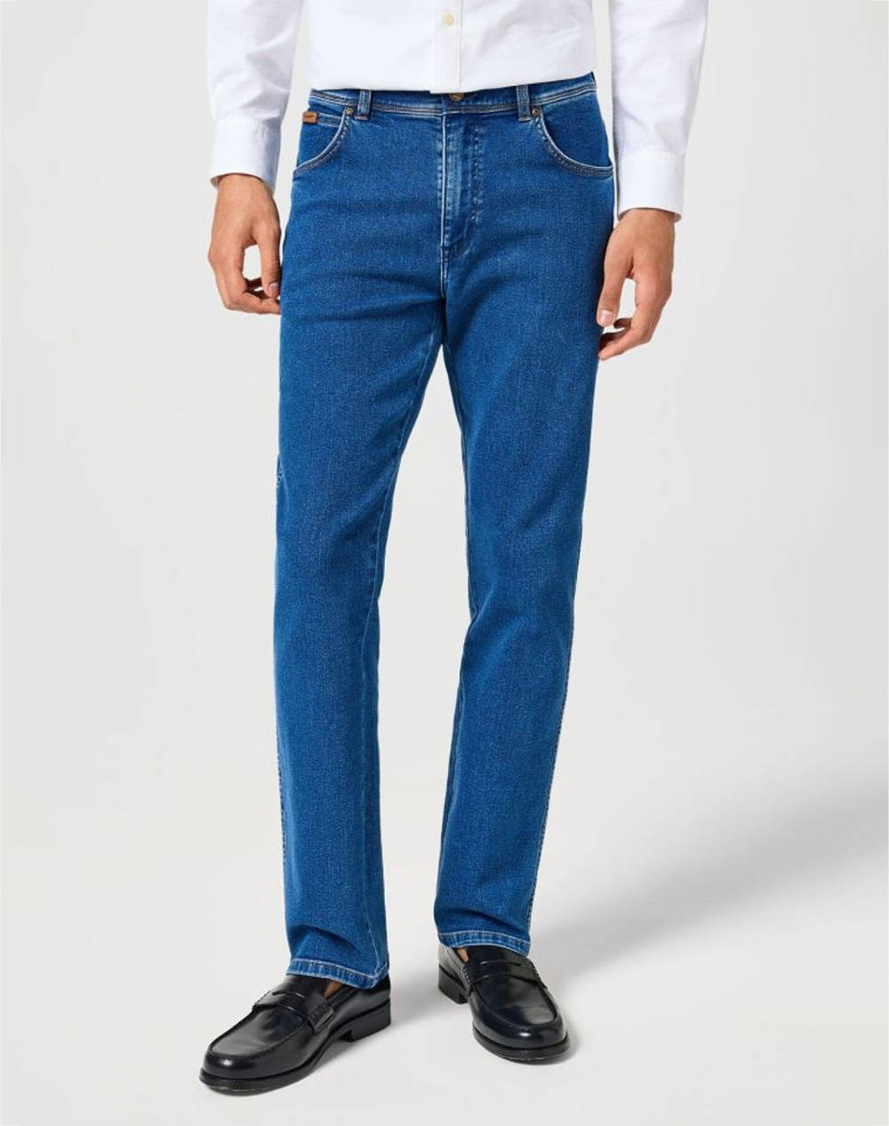 Wrangler Texas Men Clothes Trousers Jeans Denimblue Cotton,Elastic,Synthetic 112356794 Midnight Shadow Male Jeans Blue