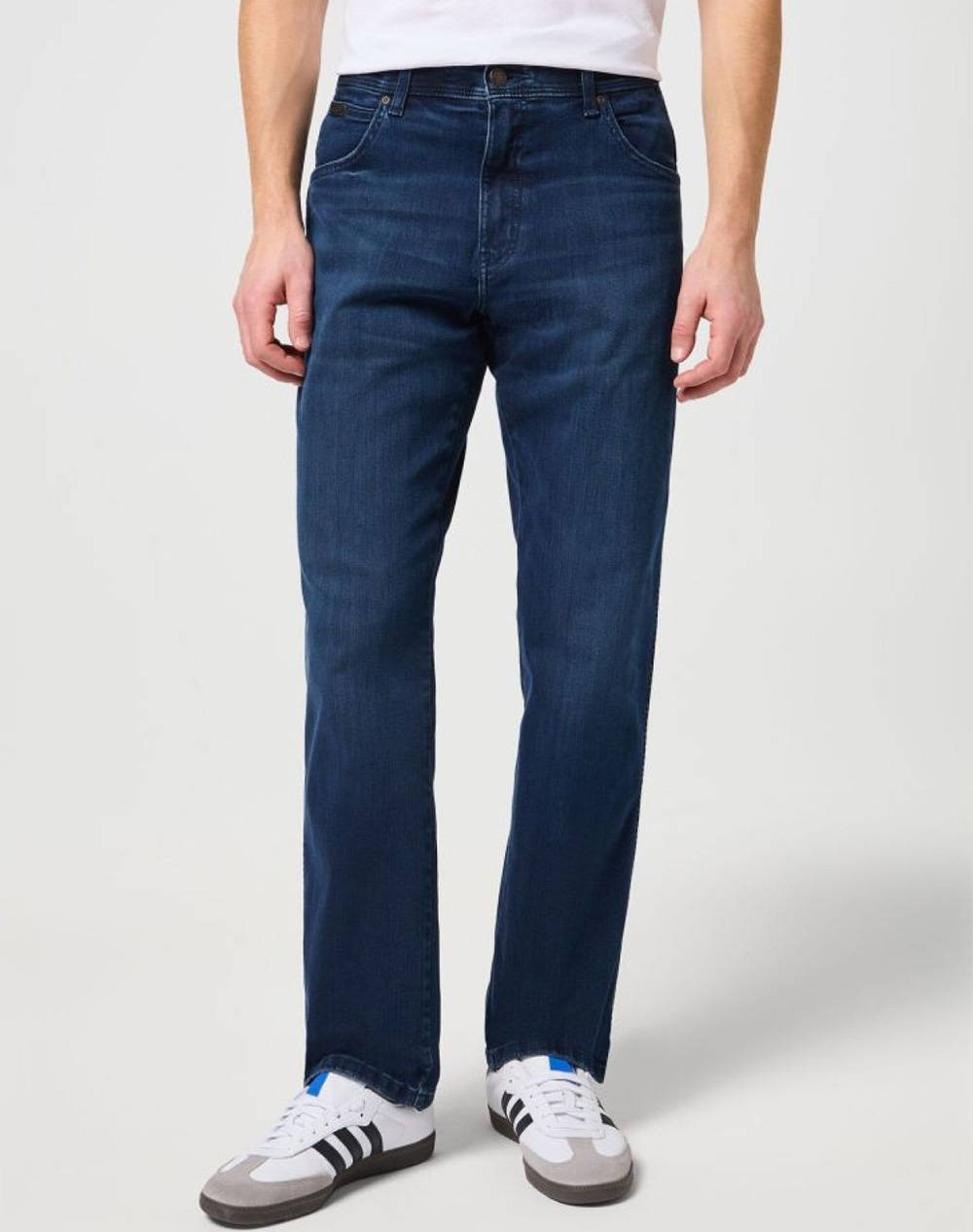 Wrangler Texas Men Clothes Trousers Jeans Denimdarkblue Cotton,Elastic,Synthetic 112341387 Arm Strong Male Jeans Blue