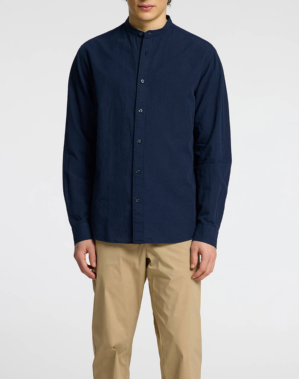 Selected Slhregsun Shirt Ls Band Men Clothes Shirts Darkblue Cotton,Linen 16079054 Sky Captain Male Shirts Blue