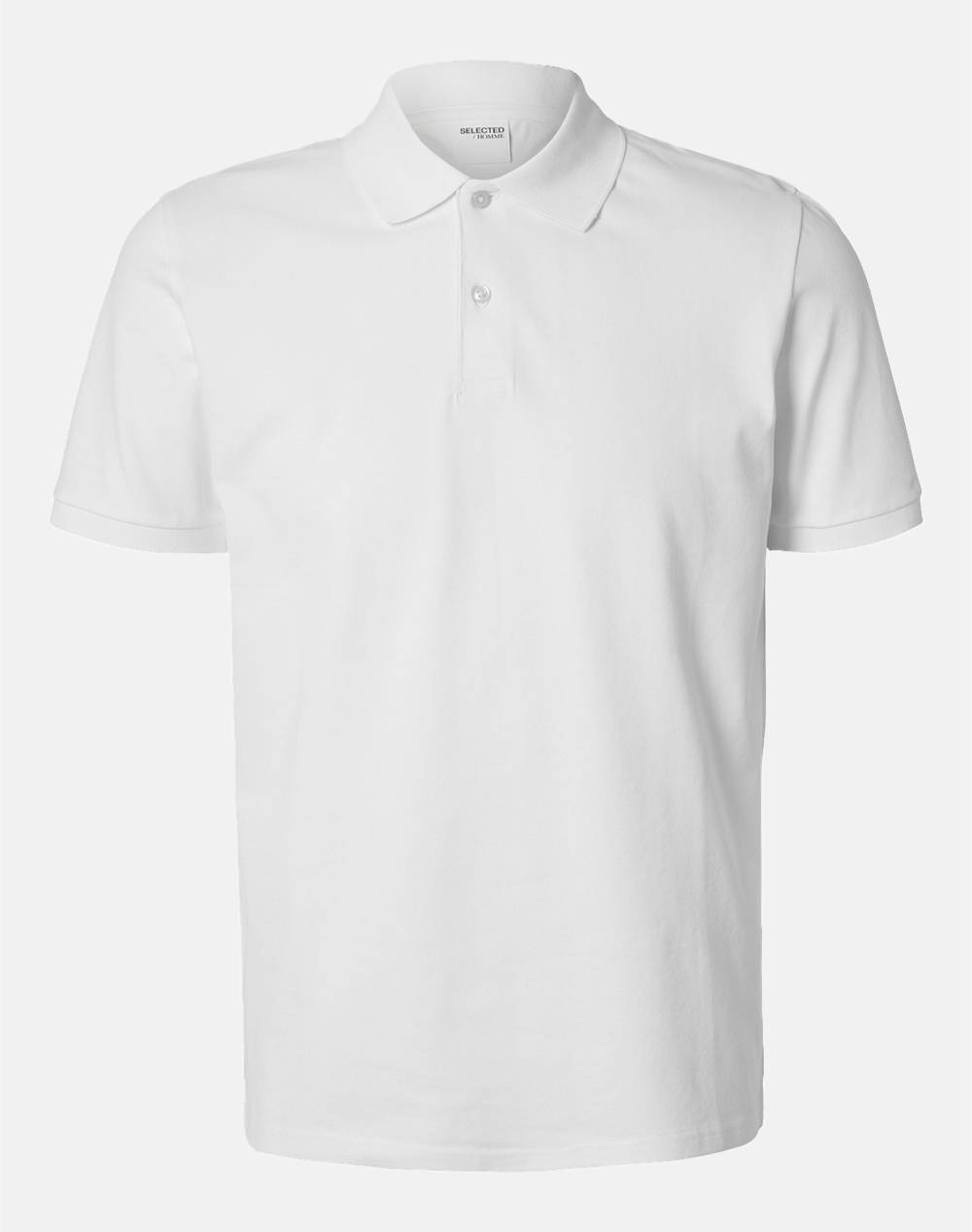 Selected Slhslim Atlas Ss Polo Men Clothes T Shirts & Sweatshirts Polo White Cotton,Elastic 16095851 Bright White Male Polo