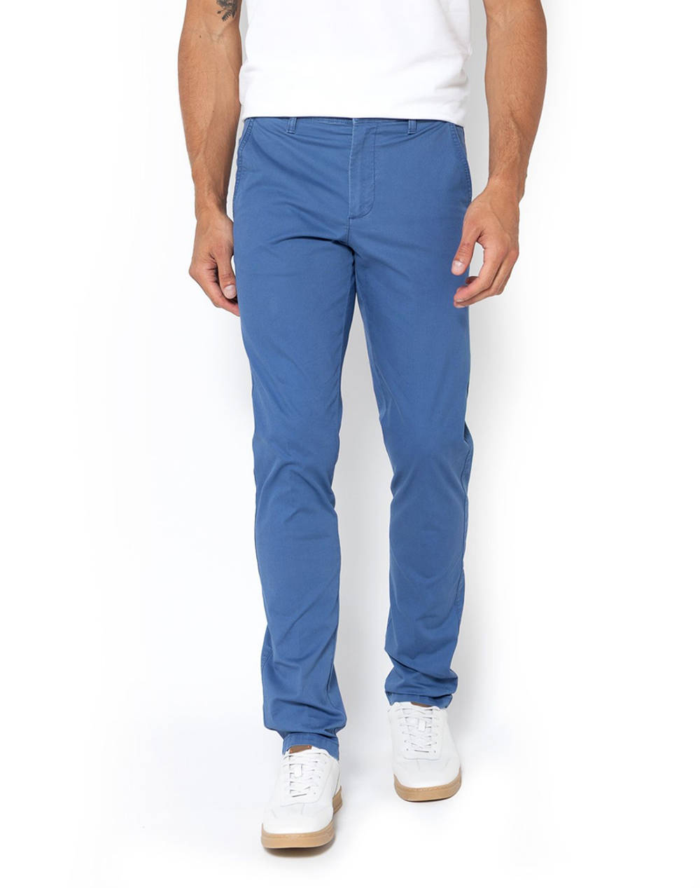 The Bostonians Chinos Pique Regular Fit Men Clothes Trousers Chinos Blue Cotton,Elastic 3Cn11788856 Indigo Male Chinos Blue