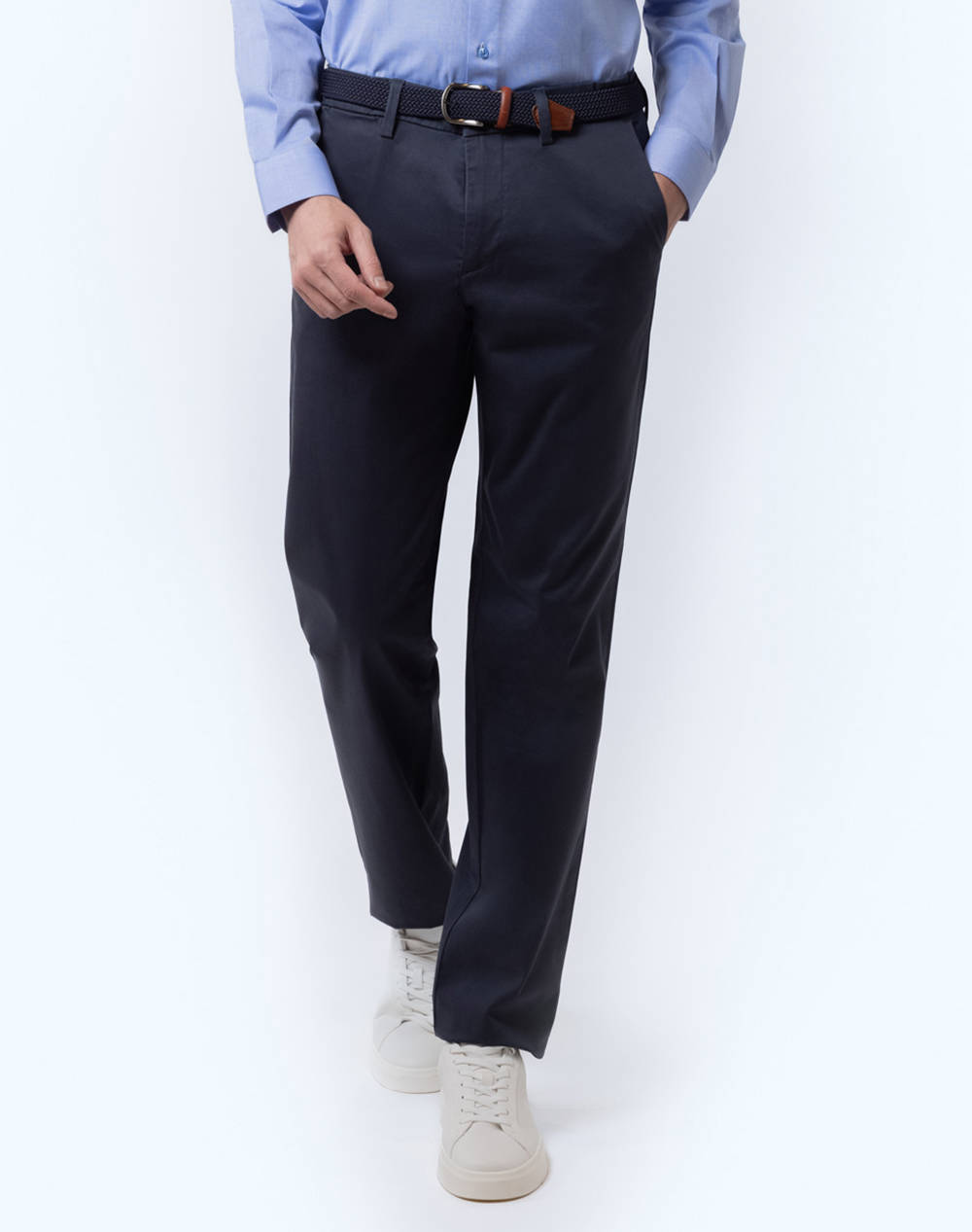 Bostonians Chinos Pants Satin Regular Men Clothes Trousers Chinos Navyblue Cotton,Elastic 3Cn1452T863 Navy Male Chinos Blue
