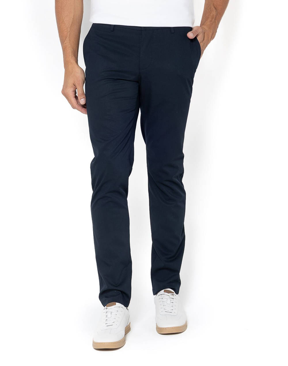 The Bostonians Regular Fit Poplin Chinos Men Clothes Trousers Chinos Darkblue Cotton,Elastic,Synthetic 3Cn3020424 Blue Male Chinos Blue