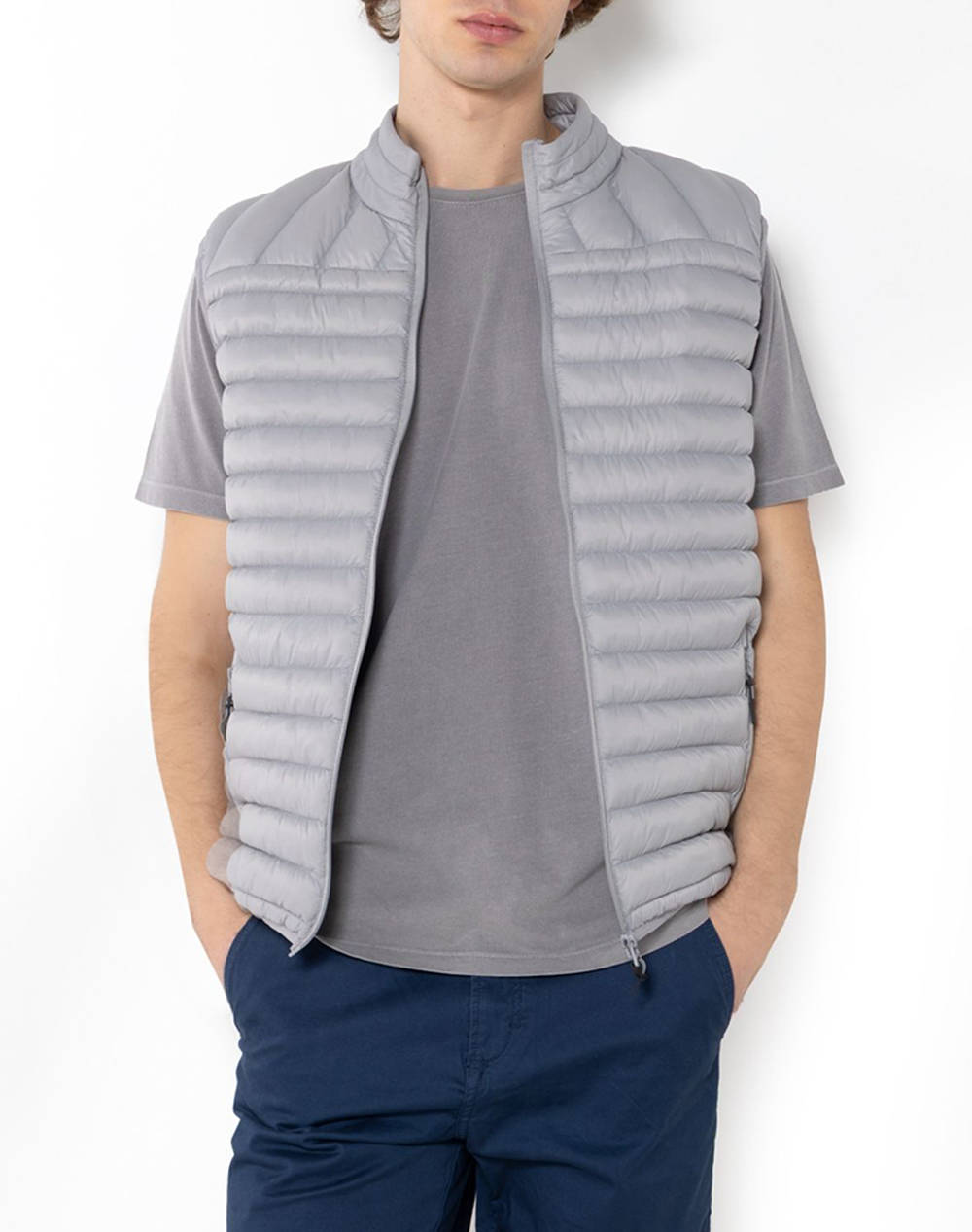The Bostonians Vest Body Warm Regular Fit Men Clothes Outerwear Vest Jackets Lightgray Synthetic 3W198T649 Grey Male Vest Jackets