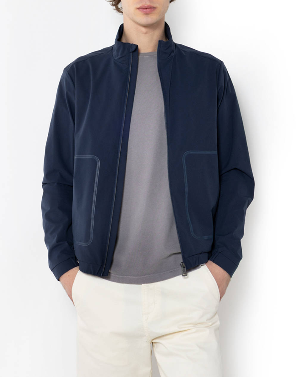 The Bostonians Jacket Bomber Regular Fit Men Clothes Outerwear Jackets Darkblue Synthetic 3W2675T940 Blue Male Jackets Blue