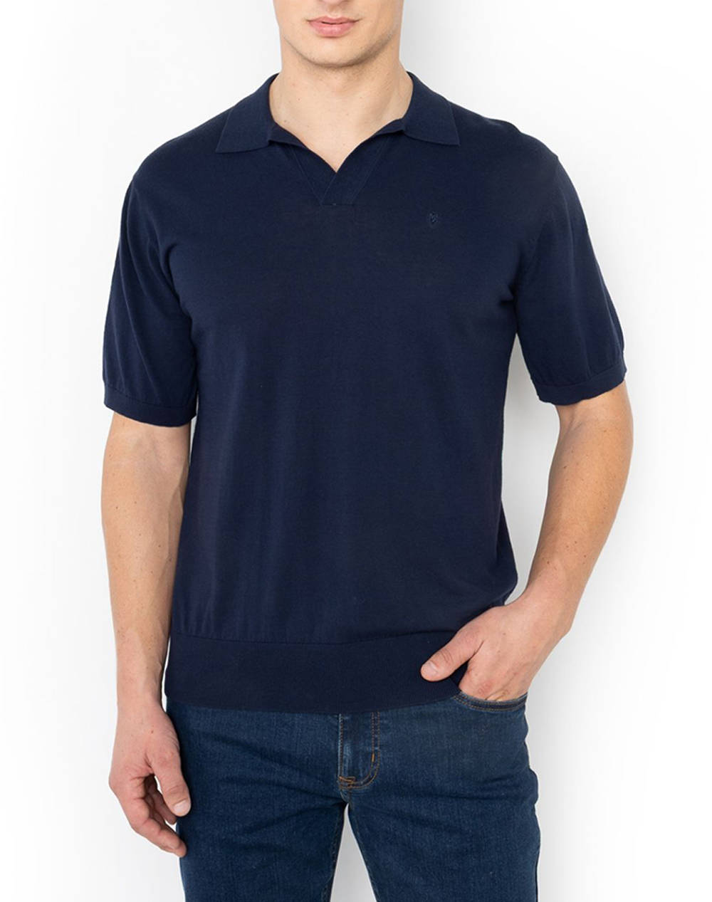 The Bostonians Knitted Polo Shirt Regular Fit Men Clothes T Shirts & Sweatshirts Polo Navyblue Cotton 3Mps1003 Navy Male Polo Blue