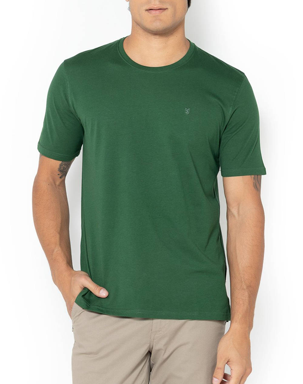 The Bostonians Essential T Shirt Regular Fit Men Clothes T Shirts & Sweatshirts T Shirts Green Cotton 3Ts1241N Boston Male T-Shirts Green
