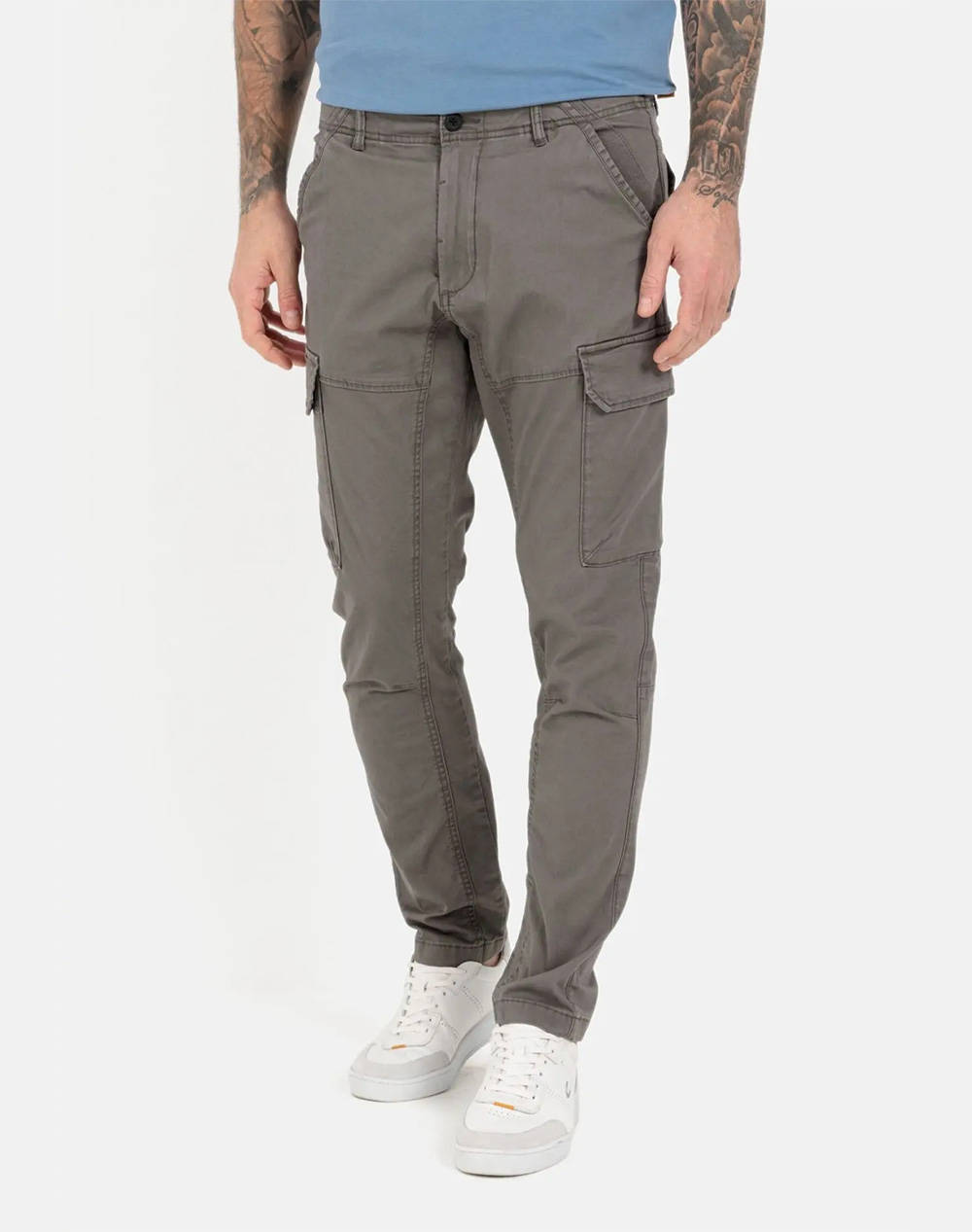 Camel Active Basic Tapered Cargo Pants Men Clothes Trousers Cargo Darkgray Cotton,Elastic C251Nos 476355 9F40 09 Male Cargo