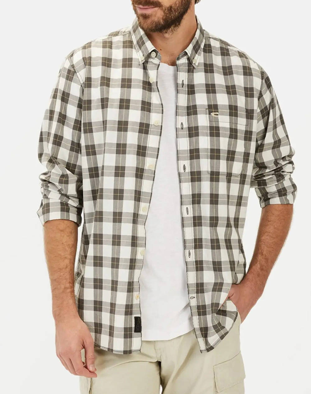 Camel Active Shirt Ss Checked Men Clothes Shirts Multi Cotton C251 409103 5S03 08 Male Shirts
