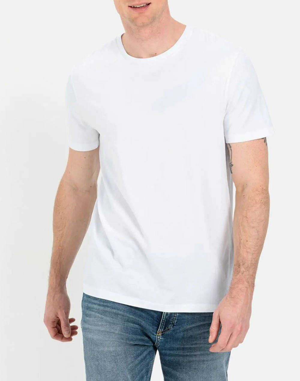 Camel Active T Shirt Ss Basic Men Clothes T Shirts & Sweatshirts T Shirts White Cotton C251Nos 409641 9T81 01 Male T-Shirts