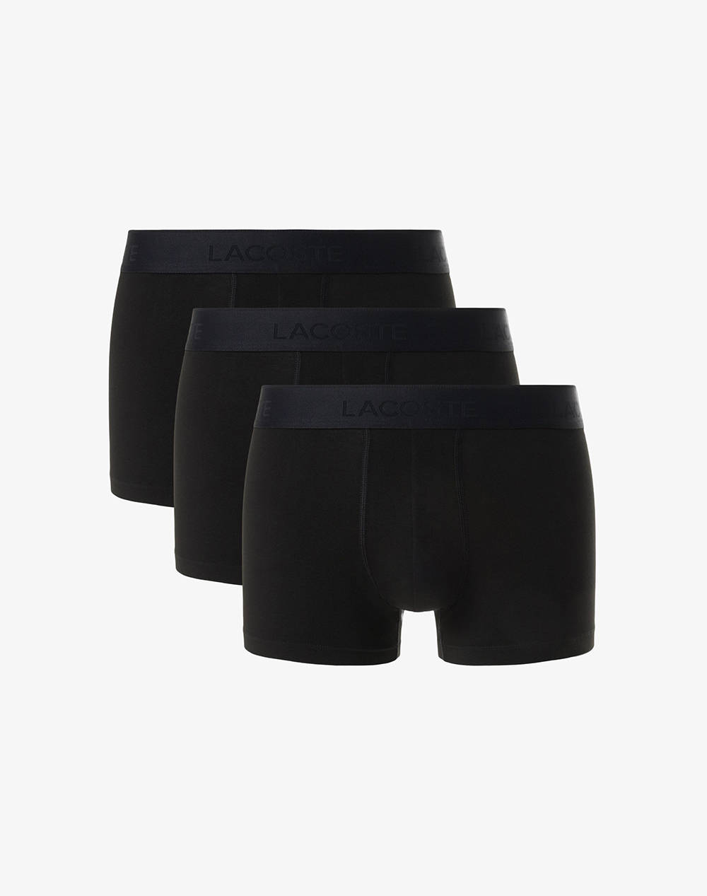 Lacoste Set Of 3 Underwear Trunk Underwear Trunk Men Underwear Briefs Boxer Briefs Totalblack Cotton,Elastic 35H2402 031 Male Boxer Briefs Black