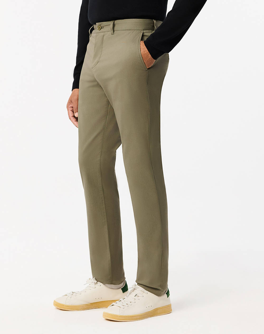 Lacoste Pants Men Clothes Trousers Chinos Khaki Cotton,Elastic 3Hh3463 34 Bmy Male Chinos Khaki