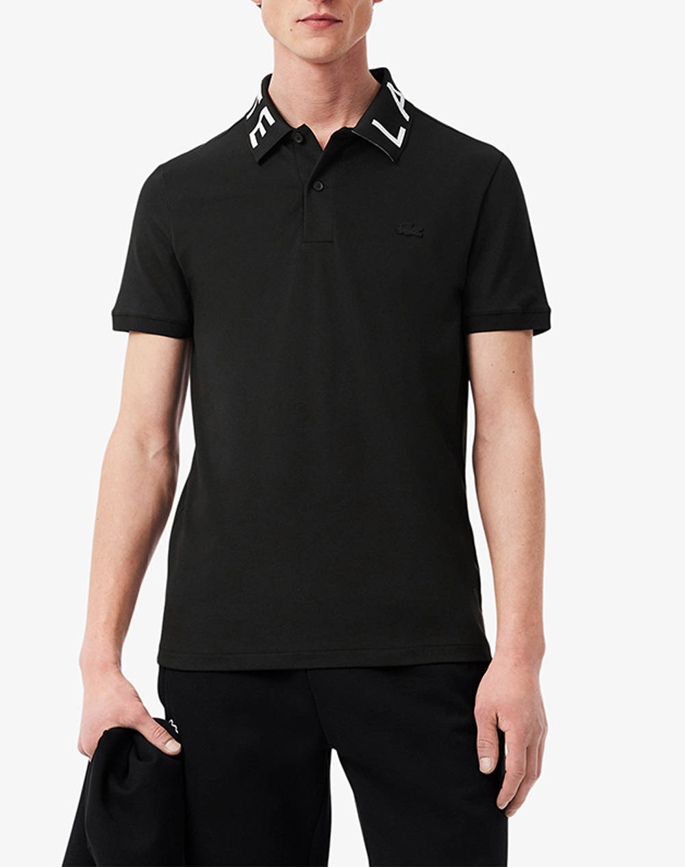 Lacoste Polo Ss T Shirt Men Clothes T Shirts & Sweatshirts Polo Black Cotton,Elastic 3Ph9538 031 Male Polo Black