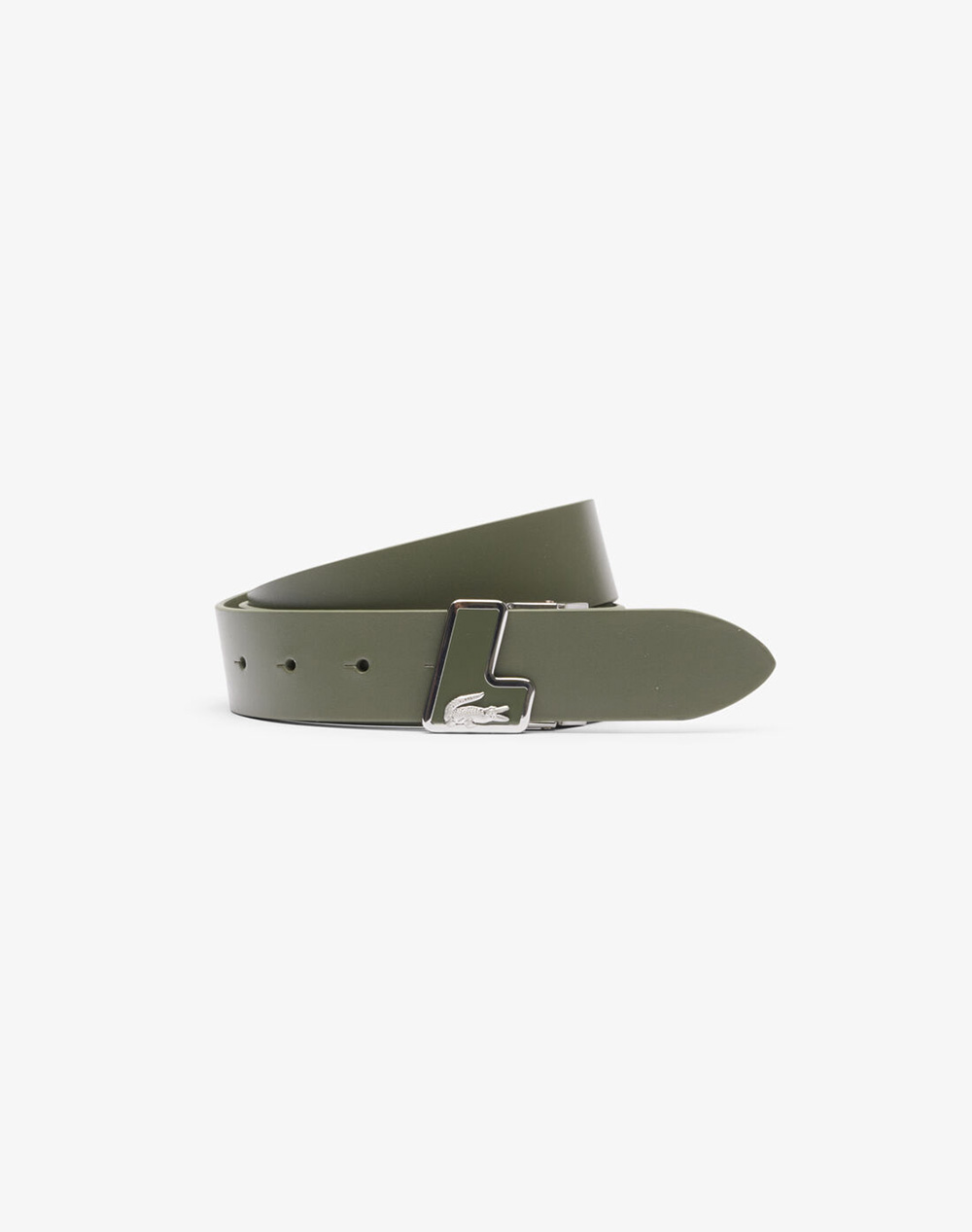 Lacoste Men''S Belt Men Accessories Belts Olive Leather 3Rc4086 R03 Male Belts