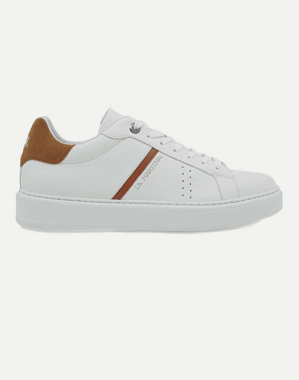 La Martina Men''S Shoes Men Footwear Sneakers White Leather 3Lfm251003 3000 000 Male Sneakers